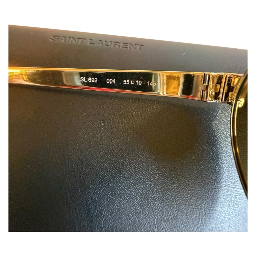 Saint Laurent SL 692 004 Gold Oval Sunglasses Unisex New Authentic YSL Designer - Picture 6 of 9